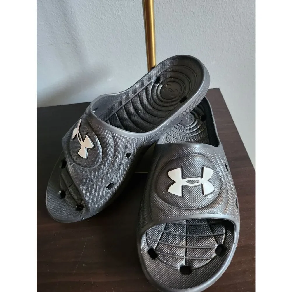 Under Armour Black Slip-On Logo Slides